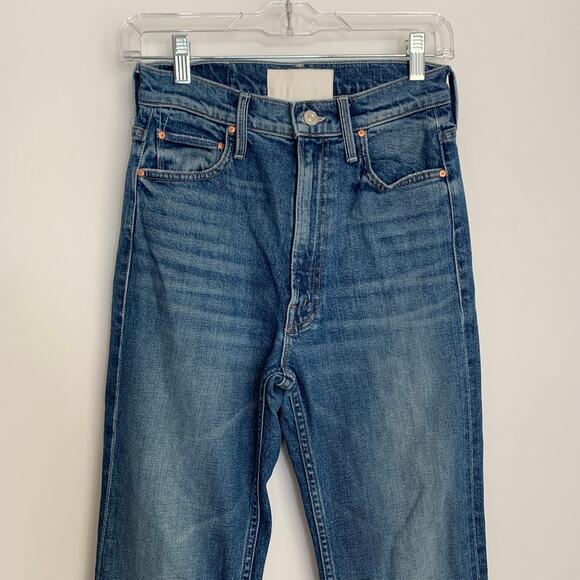 Mother High Waisted Rider Skimp Straight Leg Jeans In Cowboys Don’t Cry Size 26 - Picture 6 of 16